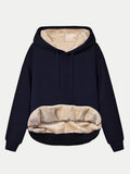 MQTIME  -  Drawstring Long Sleeve Hoodie with Kangaroo Pocket