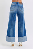 MQTIME  -  Judy Blue Full Size Distressed High Waist Wide Leg Jeans