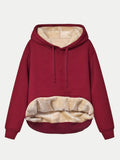 MQTIME  -  Drawstring Long Sleeve Hoodie with Kangaroo Pocket
