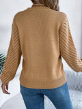 MQTIME  -   Round Neck Long Sleeve Knit Top