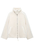 MQTIME  -   Zip Up Turtleneck Long Sleeve Plush Jacket