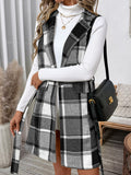 MQTIME  -   Perfee Tied Plaid Vest Coat