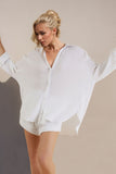 MQTIME  -  Basic Bae Breathable Button Down Long Sleeve Top and Shorts Set