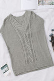 MQTIME  -  Cable-Knit V-Neck Sweater Vest