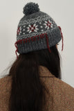 MQTIME  -  Seam Trim Geometric Knit Hat