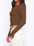 MQTIME  -  Button Down Long Sleeve Top