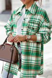 MQTIME  -  Plaid Flap Pocket Long Sleeve Shacket