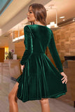 MQTIME  -  Round Neck Long Sleeve Knee Length Dress