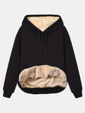 MQTIME  -  Drawstring Long Sleeve Hoodie with Kangaroo Pocket