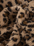 MQTIME  -  Fuzzy Leopard Long Sleeve Hooded Jacket