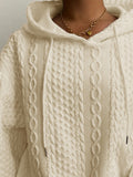 MQTIME  -  Drawstring Drop Shoulder Long Sleeve Hoodie