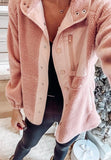 MQTIME  -  Snap Down Long Sleeve Sherpa Jacket