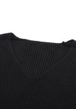 MQTIME  -  V-Neck Drop Shoulder Sweater