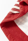 MQTIME  -  Stripe Johnny Collar Drop Shoulder Sweatshirt