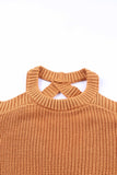 MQTIME  -  Cutout Back Cold Shoulder Long Sleeve Sweater