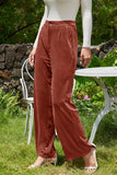 MQTIME  -  Velvet Wide Leg Pants with Pockets