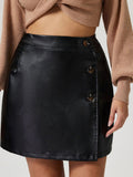 MQTIME  -  Buttoned High Rise Mini Skirt