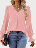 MQTIME  -  V-Neck Flounce Sleeve Top