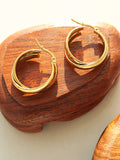 MQTIME  -  Gold-Plated Titanium Steel Huggie Earrings