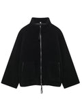 MQTIME  -   Turtleneck Zip Up Long Sleeve Plush Jacket