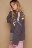 MQTIME  -  POL Embroidered Open Front Long Sleeve Jacket