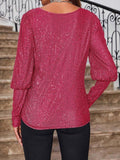 MQTIME  -  Boat Neck Long Sleeve Top