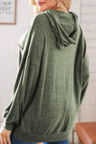 MQTIME  -  Lace Up Drop Shoulder Long Sleeve Hoodie