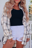 MQTIME  -  Plaid Button Up Long Sleeve Shacket