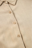 MQTIME  -  Tiered Collared Neck Balloon Sleeve Shirt Dress