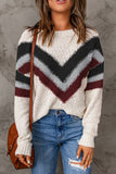 MQTIME  -   Contrast Dropped Shoulder Long Sleeve Sweater