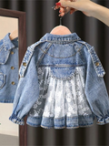 Mqtime Spring/Autumn Girls' Denim Jacket Coat New Korean Children's Clothing Clothes Infant Girls Baby Tops