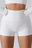 Mqtime - White Fashion Casual Sportswear Solid Patchwork Tight High Waist Shorts