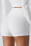 Mqtime - White Fashion Casual Sportswear Solid Patchwork Tight High Waist Shorts