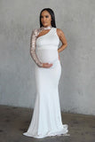 Mqtime Womens Off Shoulder Long Maxi Maternity Dress Gold Sequin Evening Gown Photography Prop Pregnant Birthday Party Boho Bodysuit