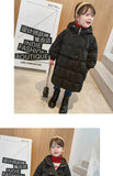 Kore Winter Kids Coats Children Girls  Mid-Length Jackets Fashion Thick Coats Hooded Coat Snowsuit Teen Warm Cotton Parkas