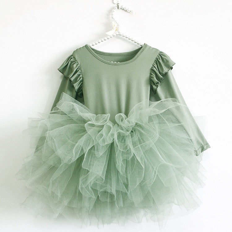 Baby Girl Princess Tulle Dress Fluffy Long Sleeve Infant Toddler Puffy mqtime Baby Girl Princess Tulle Dress Fluffy Long Sleeve Infant Toddler Puffy mqtime