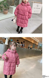 Kore Winter Kids Coats Children Girls  Mid-Length Jackets Fashion Thick Coats Hooded Coat Snowsuit Teen Warm Cotton Parkas