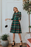 Mqtime Winter Mommy and Daughter Doll Neck Plaid Outfits New Year Christmas Family Matching Dresses Look Festival Dress