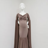 Mqtime Sexy Shoulderless Maternity Photography Props Long Dress For Pregnant Women Fancy Pregnancy Dress Elegence Maxi Gown Photo Shoot