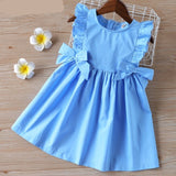 Mqtime Humor Bear Girls Dress Summer New Style Princess Dress Openwork Embroidered Dress Cute Vest Dress Girls Clothing