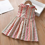 Mqtime Floral Print Children Dresses The Dress Casual Summer Dress For Girls Kids Clothes Girls Child Clothing Vestidos For 2-8Y