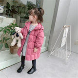 Kore Winter Kids Coats Children Girls  Mid-Length Jackets Fashion Thick Coats Hooded Coat Snowsuit Teen Warm Cotton Parkas