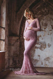 Mqtime 2023 Mermaid Maternity Dresses For Photo Shoot Lace Maxi Maternity Gown Off Shoulder Sexy Women Pregnancy Dress Photography Prop