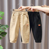 Mqtime Fashion Boys Pencil Pants 2-8T  Autumn Khaki Kids Trousers Children's Clothing Elastic Waist Casual Boy Cargo Pants