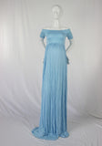 Stretchy Cotton Matenrity Photography Props Dress Slash Neck Cotton Jersey Maternity Photo Shoot Maxi Dresses