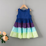 Mqtime Kids Dresses for Girls Summer Children's Rainbow Party Dress for Kids Girl Birthday Boutique Clothes Christmas Princess