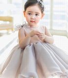 Mqtime Gray Flower Girl Baby Dress new Style Fluffy Ball Gown Performance Evening Dress Kids Clothes 1-10Y E36164