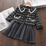 Mqtime Baby Girls Princess Dress with Coat Autumn And Winter Party Kids Clothing Elegant Girl Outfit Children Clothing 2pcs