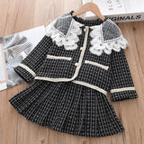 Mqtime Baby Girls Princess Dress with Coat Autumn And Winter Party Kids Clothing Elegant Girl Outfit Children Clothing 2pcs