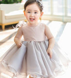 Mqtime Gray Flower Girl Baby Dress new Style Fluffy Ball Gown Performance Evening Dress Kids Clothes 1-10Y E36164